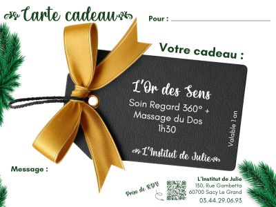 Carte cadeau soin de noel